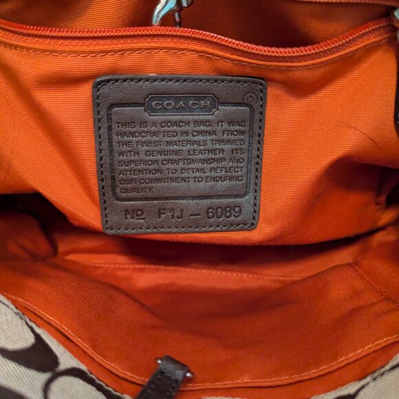 COACH F1J-6089 Jacquard Signature "C" satchel purse handbag - Picture 9 of 11